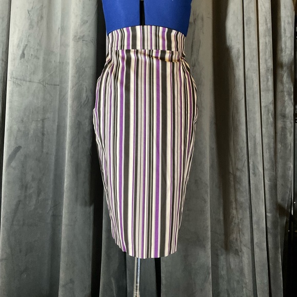Pinup Girl Clothing High Waist Pencil Skirt Solstice Stripe NWT Size Med - Picture 3 of 8